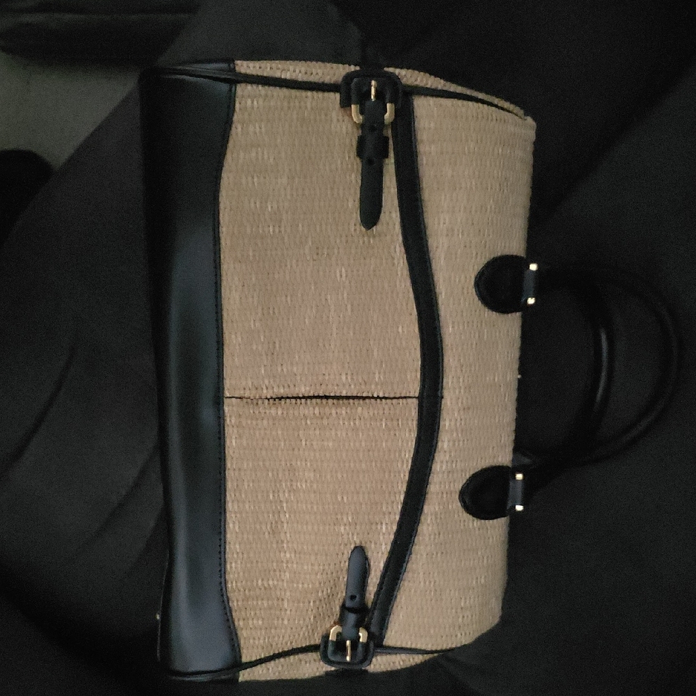 Lauren Ralph Lauren Black and Tan Satchel